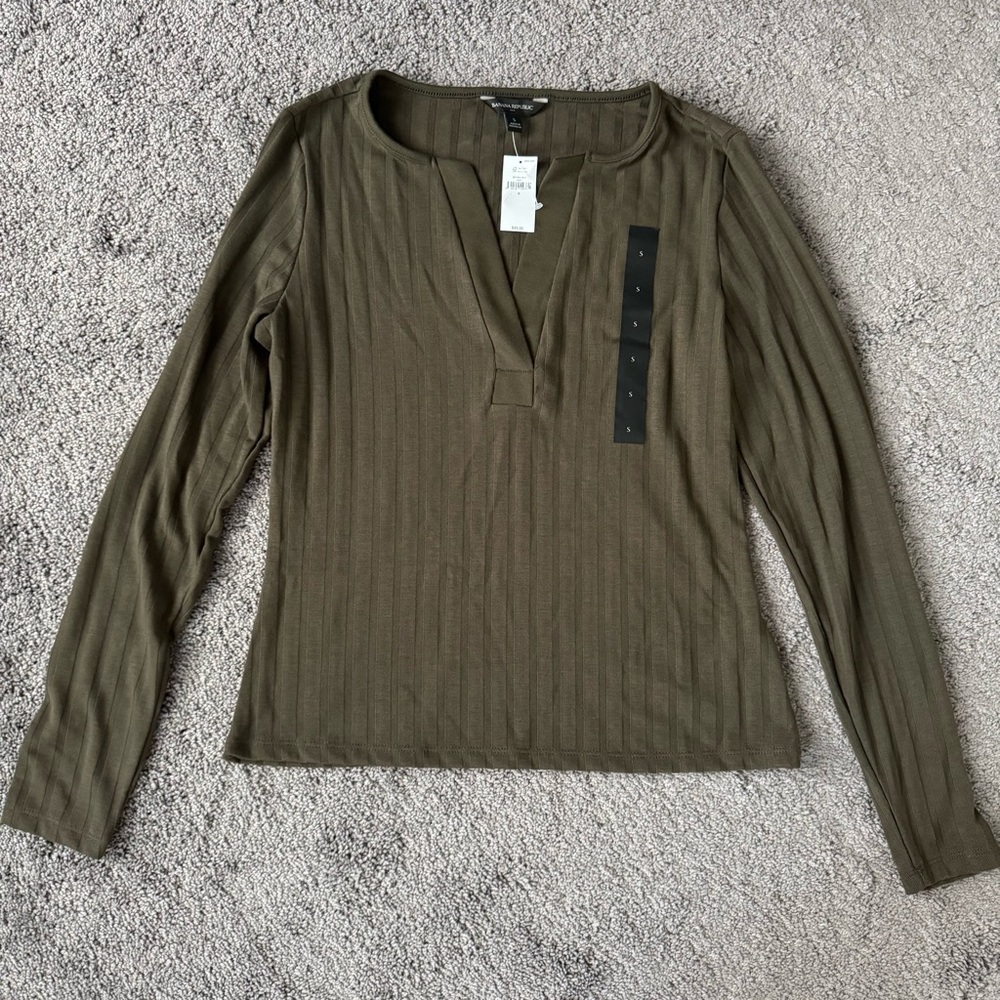 Olive Green Long Sleeve Top